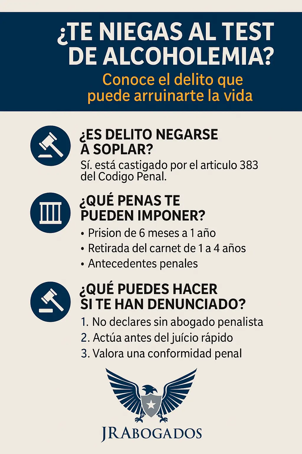 ¿Te niegas al test de alcoholemia? Conoce el delito que puede arruinarte la vida